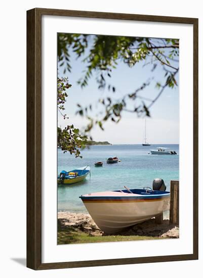 Caribbean Boats IV-Karyn Millet-Framed Photo