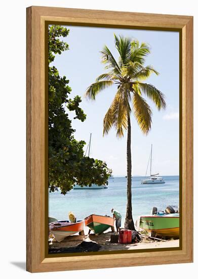 Caribbean Boats V-Karyn Millet-Framed Stretched Canvas