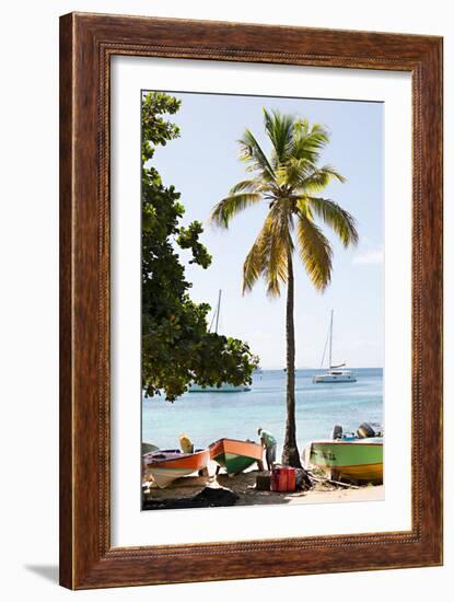 Caribbean Boats V-Karyn Millet-Framed Photo