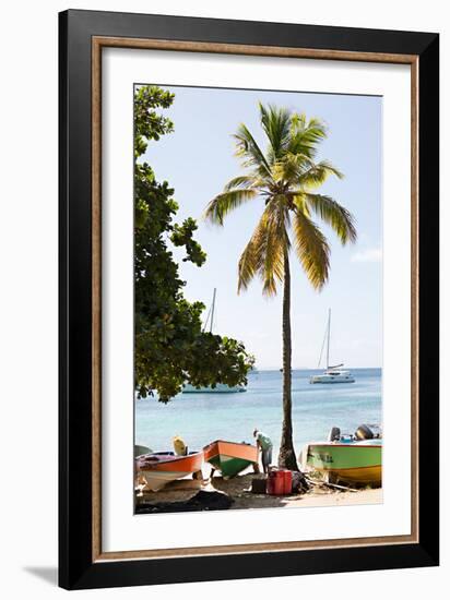 Caribbean Boats V-Karyn Millet-Framed Photo