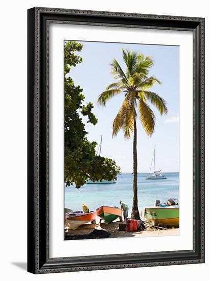 Caribbean Boats V-Karyn Millet-Framed Photo