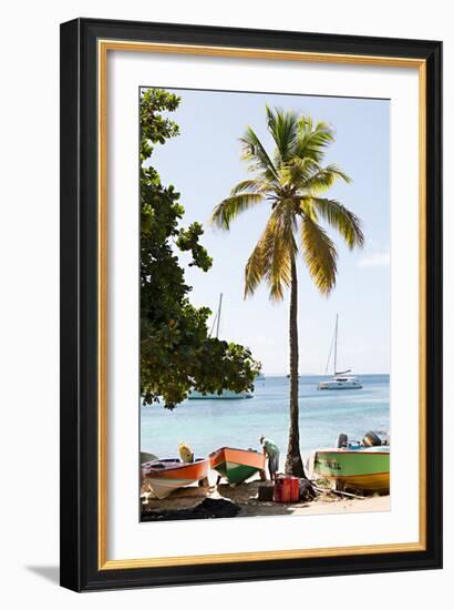 Caribbean Boats V-Karyn Millet-Framed Photo