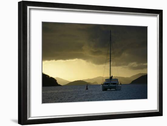 Caribbean, British Virgin Islands, Tortola. Catamaran at Soper's Hole-Kevin Oke-Framed Photographic Print