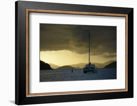 Caribbean, British Virgin Islands, Tortola. Catamaran at Soper's Hole-Kevin Oke-Framed Photographic Print