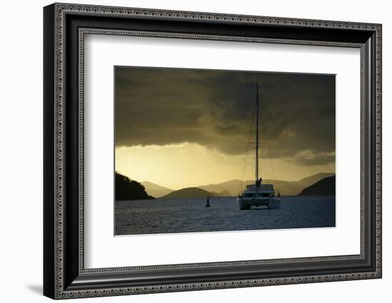 Caribbean, British Virgin Islands, Tortola. Catamaran at Soper's Hole-Kevin Oke-Framed Photographic Print