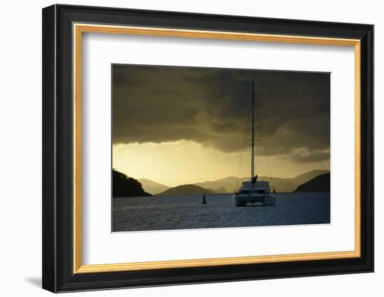 Caribbean, British Virgin Islands, Tortola. Catamaran at Soper's Hole-Kevin Oke-Framed Photographic Print