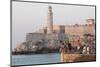 Caribbean, Cuba, Havana. Sunset and Fishing Along the Malecon-Emily Wilson-Mounted Photographic Print