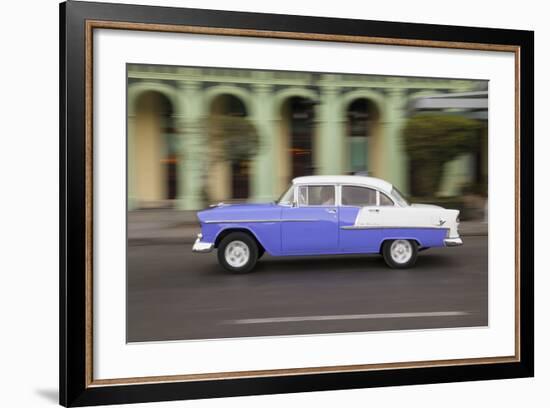 Caribbean, Cuba, Havana. Vintage Cars Along Havana's Old City Center-Emily Wilson-Framed Photographic Print