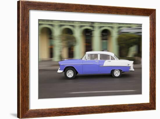 Caribbean, Cuba, Havana. Vintage Cars Along Havana's Old City Center-Emily Wilson-Framed Photographic Print