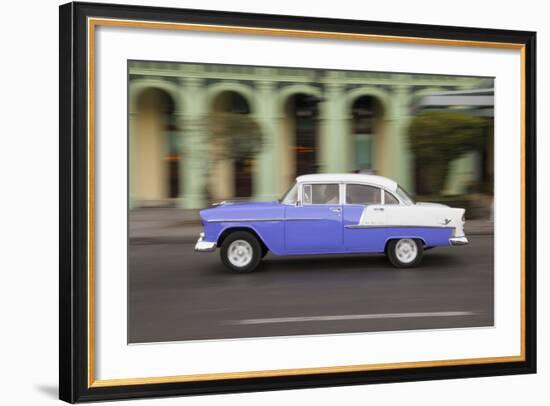 Caribbean, Cuba, Havana. Vintage Cars Along Havana's Old City Center-Emily Wilson-Framed Photographic Print