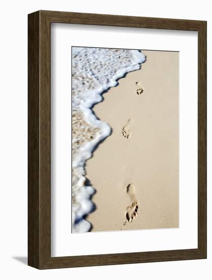 Caribbean, Dominican Republic, La Altagracia Province, Punta Cana, Bavaro, Footprints in the Sand-Alex Robinson-Framed Photographic Print