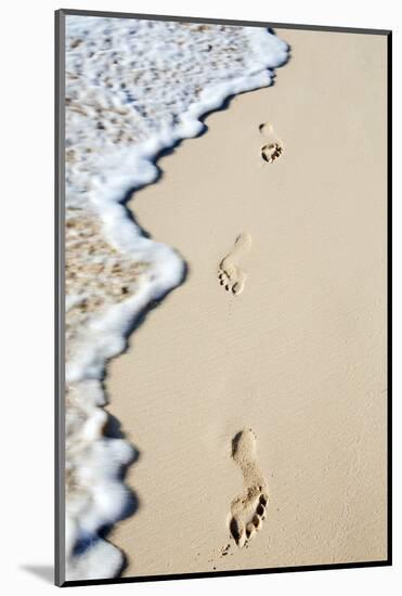 Caribbean, Dominican Republic, La Altagracia Province, Punta Cana, Bavaro, Footprints in the Sand-Alex Robinson-Mounted Photographic Print