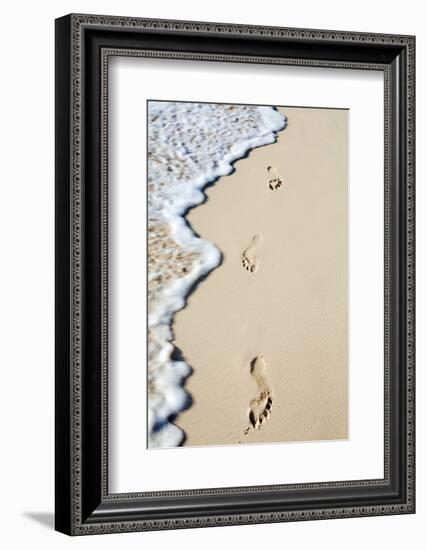 Caribbean, Dominican Republic, La Altagracia Province, Punta Cana, Bavaro, Footprints in the Sand-Alex Robinson-Framed Photographic Print