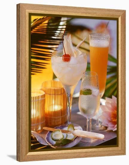 Caribbean Drinks with Rum: Ti Punch, Ti Doudou & Rum Sour-null-Framed Premier Image Canvas