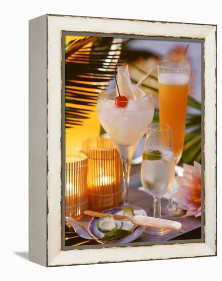 Caribbean Drinks with Rum: Ti Punch, Ti Doudou & Rum Sour-null-Framed Premier Image Canvas