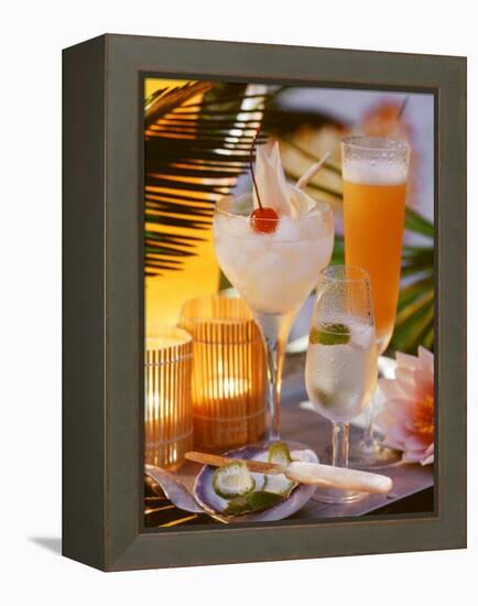 Caribbean Drinks with Rum: Ti Punch, Ti Doudou & Rum Sour-null-Framed Premier Image Canvas