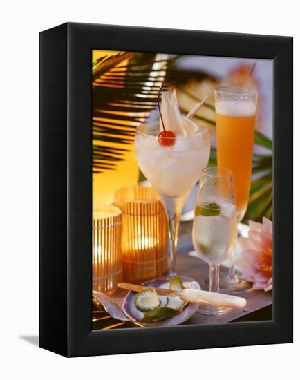 Caribbean Drinks with Rum: Ti Punch, Ti Doudou & Rum Sour-null-Framed Premier Image Canvas