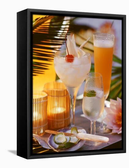 Caribbean Drinks with Rum: Ti Punch, Ti Doudou & Rum Sour-null-Framed Premier Image Canvas