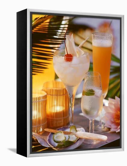 Caribbean Drinks with Rum: Ti Punch, Ti Doudou & Rum Sour-null-Framed Premier Image Canvas