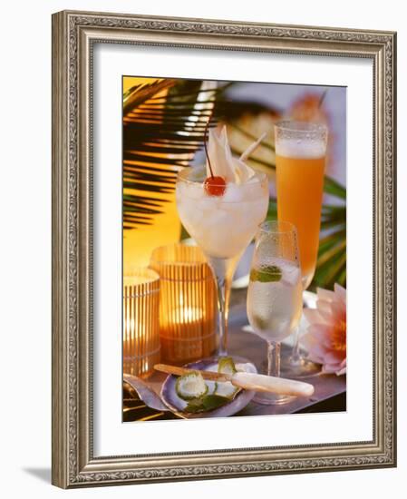 Caribbean Drinks with Rum: Ti Punch, Ti Doudou & Rum Sour-null-Framed Photographic Print