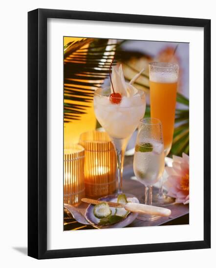 Caribbean Drinks with Rum: Ti Punch, Ti Doudou & Rum Sour-null-Framed Photographic Print