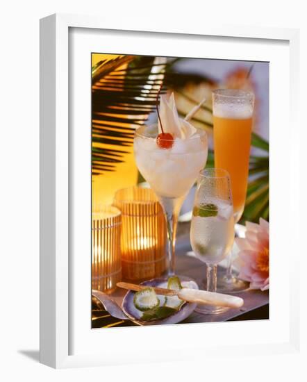 Caribbean Drinks with Rum: Ti Punch, Ti Doudou & Rum Sour-null-Framed Photographic Print