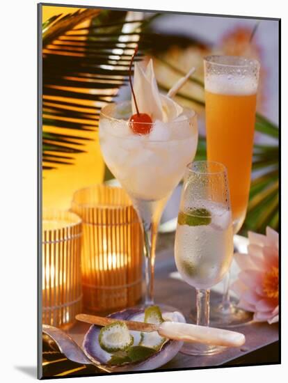 Caribbean Drinks with Rum: Ti Punch, Ti Doudou & Rum Sour-null-Mounted Photographic Print