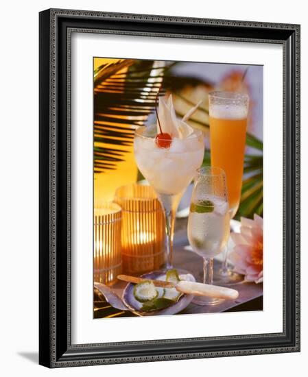 Caribbean Drinks with Rum: Ti Punch, Ti Doudou & Rum Sour-null-Framed Photographic Print