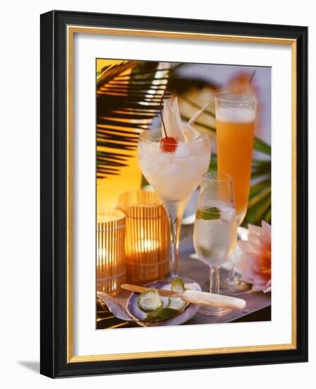 Caribbean Drinks with Rum: Ti Punch, Ti Doudou & Rum Sour-null-Framed Photographic Print