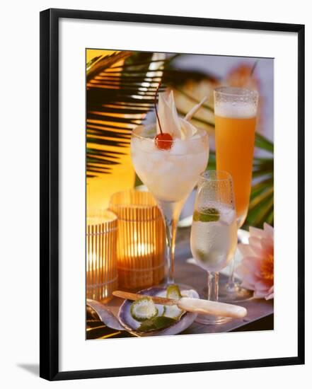 Caribbean Drinks with Rum: Ti Punch, Ti Doudou & Rum Sour-null-Framed Photographic Print