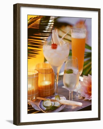 Caribbean Drinks with Rum: Ti Punch, Ti Doudou & Rum Sour--Framed Photographic Print