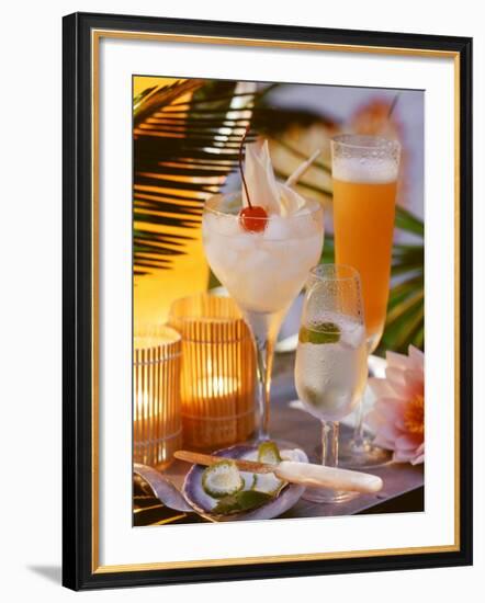 Caribbean Drinks with Rum: Ti Punch, Ti Doudou & Rum Sour-null-Framed Photographic Print