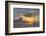 Caribbean, Grenada, Mayreau Island. Sailboat at anchor at sunset.-Jaynes Gallery-Framed Photographic Print