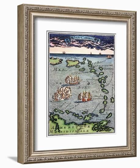 Caribbean Map-null-Framed Giclee Print