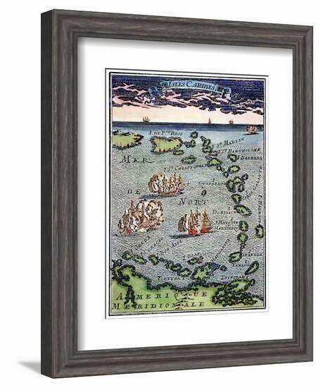 Caribbean Map-null-Framed Giclee Print