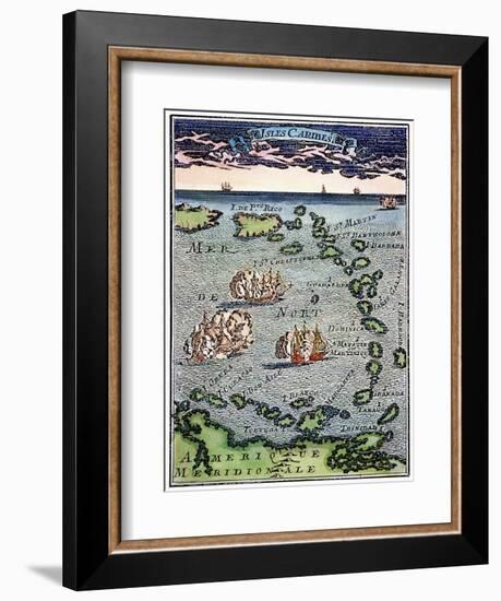 Caribbean Map-null-Framed Giclee Print