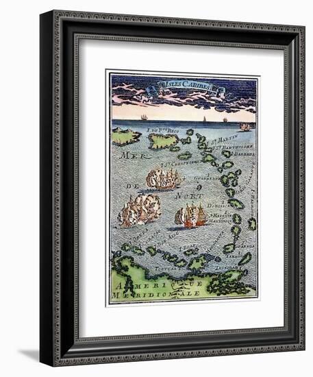 Caribbean Map-null-Framed Giclee Print