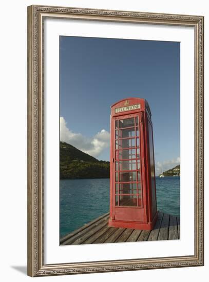 Caribbean, Marina Cay. Pusser's Red Box English Telephone-Kevin Oke-Framed Photographic Print