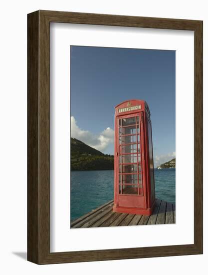 Caribbean, Marina Cay. Pusser's Red Box English Telephone-Kevin Oke-Framed Photographic Print