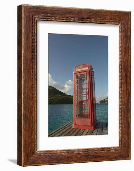 Caribbean, Marina Cay. Pusser's Red Box English Telephone-Kevin Oke-Framed Photographic Print