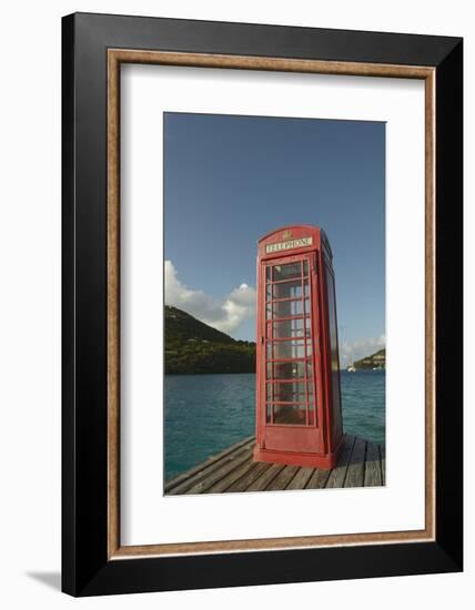 Caribbean, Marina Cay. Pusser's Red Box English Telephone-Kevin Oke-Framed Photographic Print
