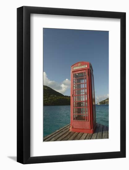 Caribbean, Marina Cay. Pusser's Red Box English Telephone-Kevin Oke-Framed Photographic Print