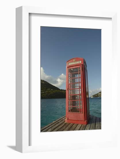 Caribbean, Marina Cay. Pusser's Red Box English Telephone-Kevin Oke-Framed Photographic Print