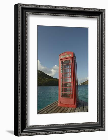 Caribbean, Marina Cay. Pusser's Red Box English Telephone-Kevin Oke-Framed Photographic Print