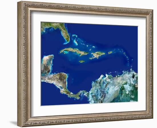 Caribbean, Satellite Image-PLANETOBSERVER-Framed Photographic Print