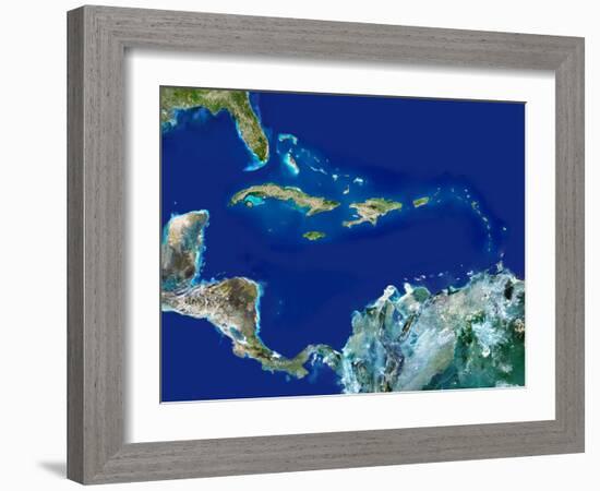 Caribbean, Satellite Image-PLANETOBSERVER-Framed Photographic Print