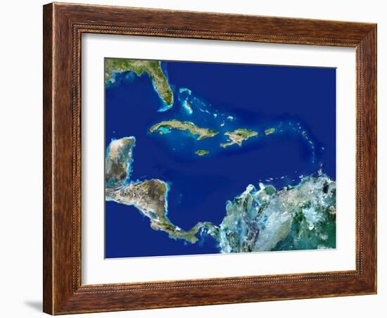 Caribbean, Satellite Image-PLANETOBSERVER-Framed Photographic Print