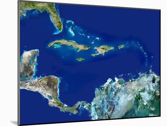 Caribbean, Satellite Image-PLANETOBSERVER-Mounted Photographic Print