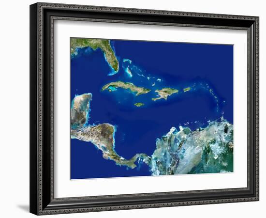 Caribbean, Satellite Image-PLANETOBSERVER-Framed Photographic Print