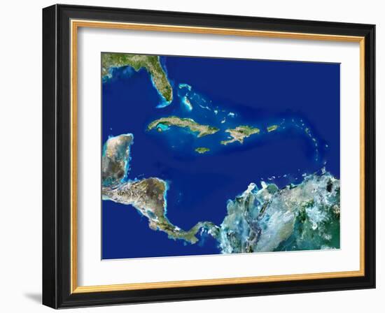 Caribbean, Satellite Image-PLANETOBSERVER-Framed Photographic Print